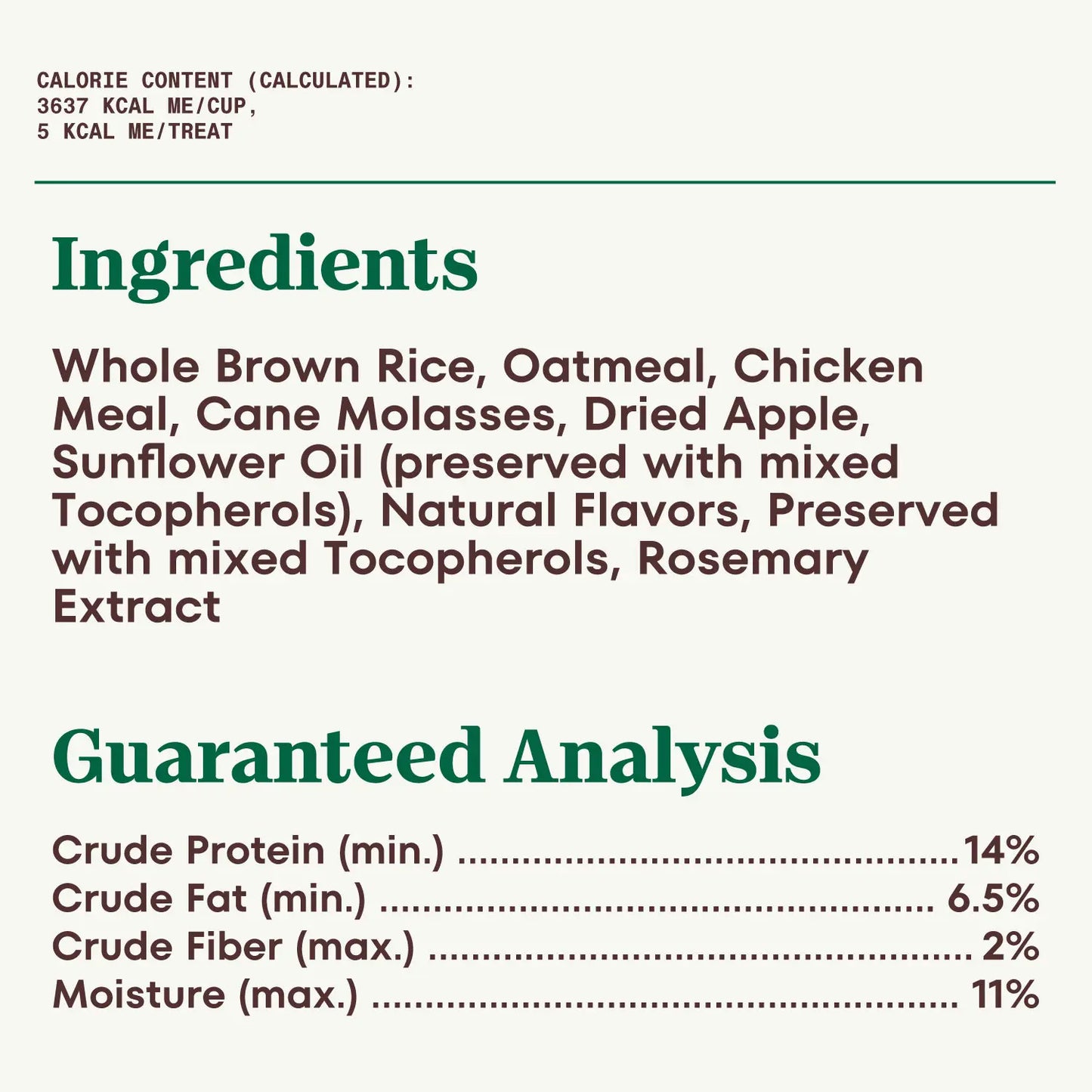 Ingredients info & Guaranteed-Analysis of Nutro Natural Choice Apple Crunchy Dog Treats 10-oz
