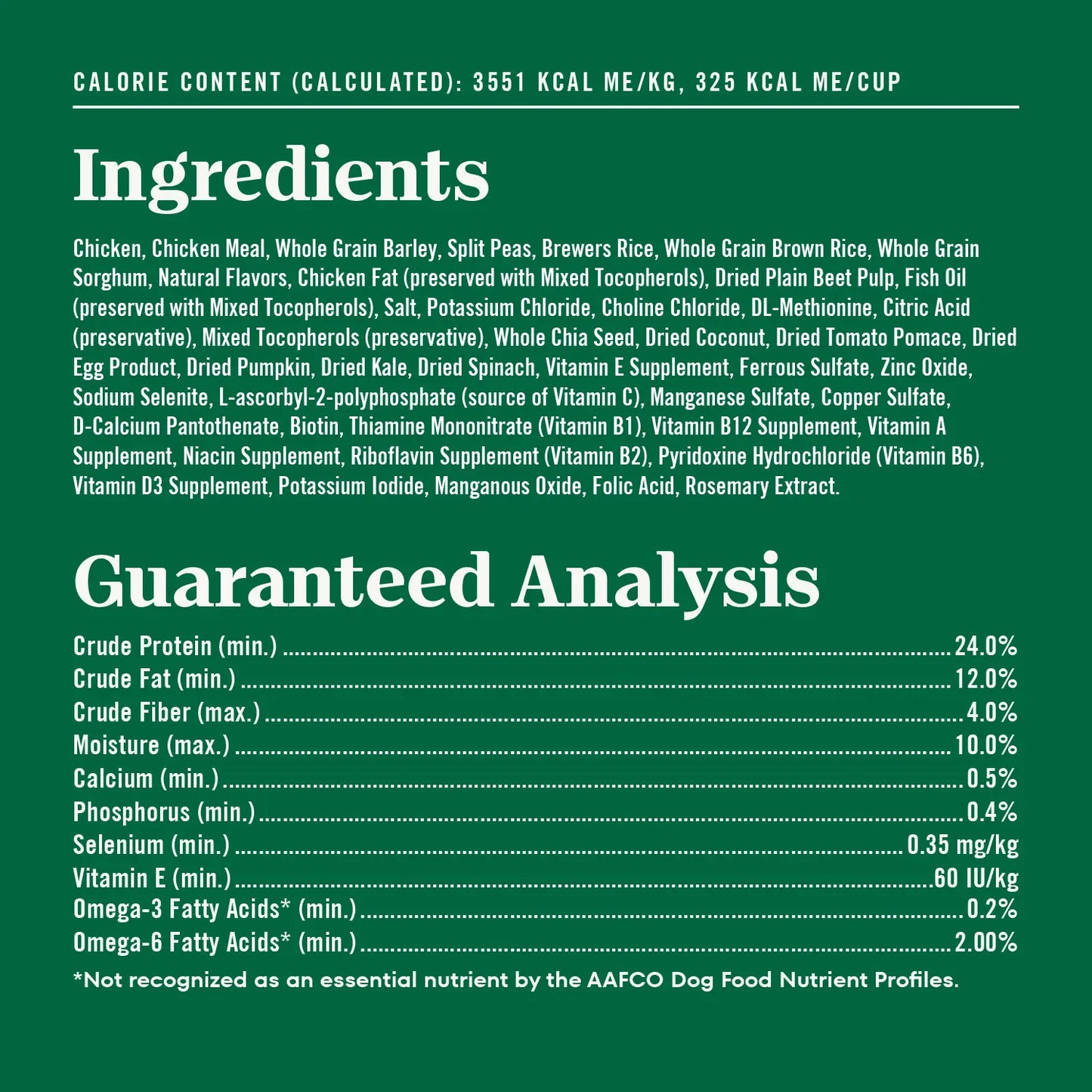 Ingredients & Guaranteed-Analysis of Nutro Natural Choice Chicken & Brown Rice Senior Dry Food 30-lb