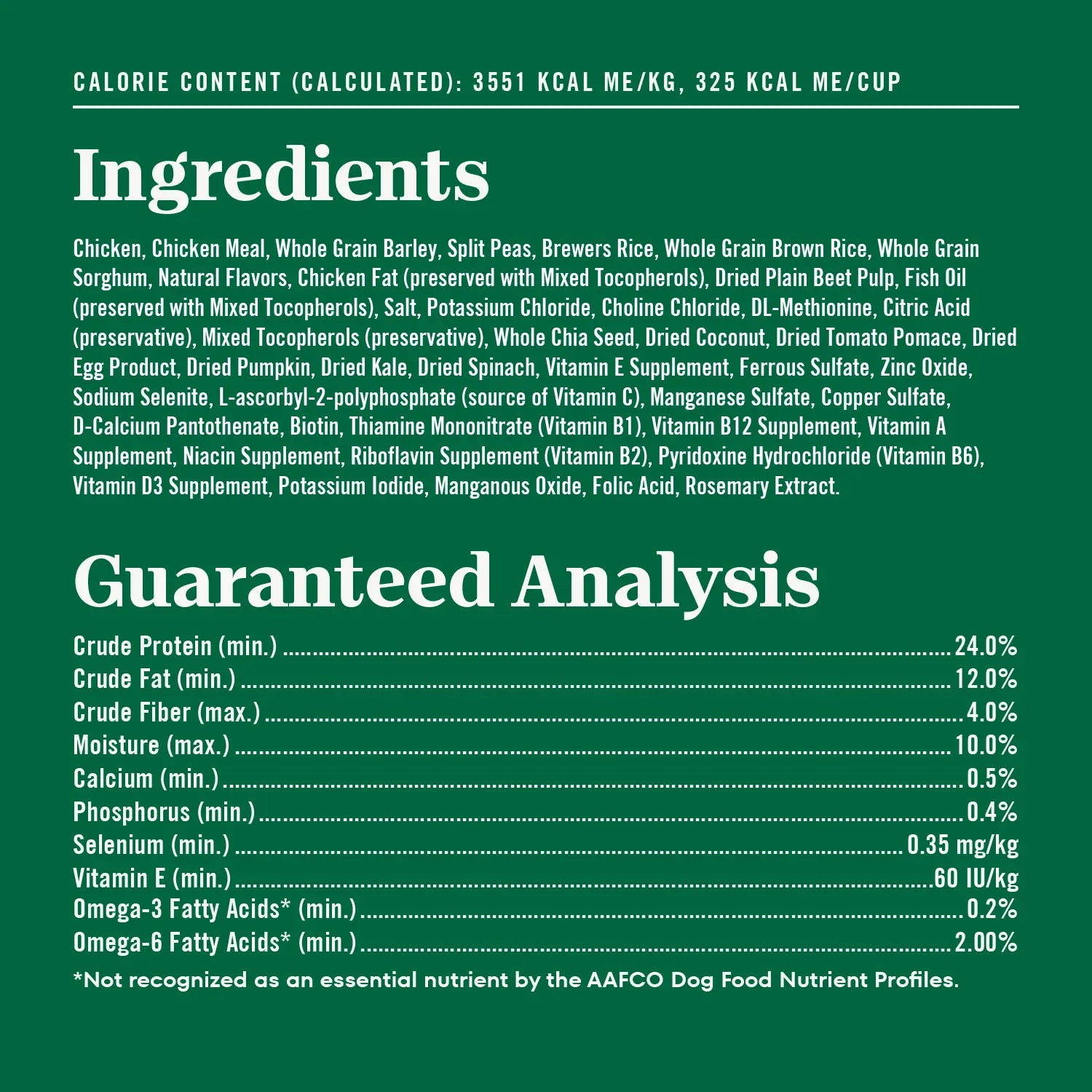 Ingredients & Guaranteed-Analysis of Nutro Natural Choice Chicken & Brown Rice Senior Dry Food 30-lb