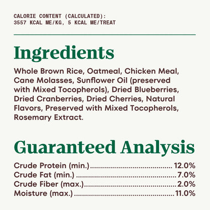 Ingredients & Guaranteed-Analysis of Nutro Natural Choice Mixed Berry Crunchy Dog Treats 10-oz