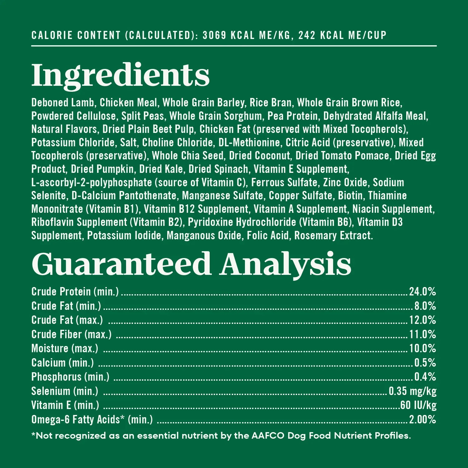 Ingredients & Guaranteed-Analysis of Nutro Natural Choice Lamb & Brown Rice Healthy Weight Adult Dry Dog Food 30-lb