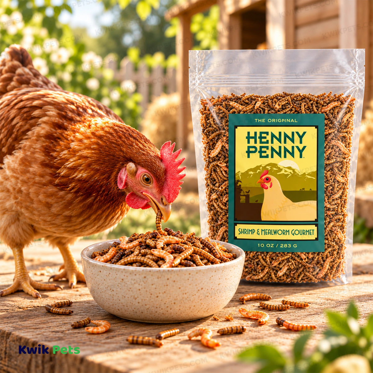 Lifestyle of Volkman Seed Company Shrimp & Mealworm Medley Chicken Treat 10-oz