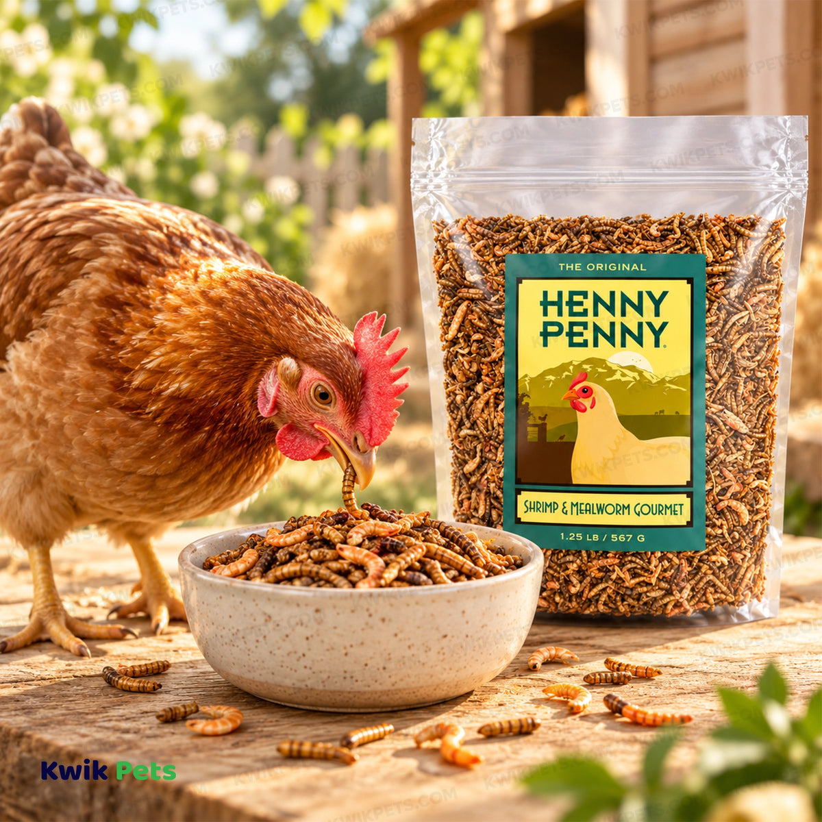 Lifestyle of Volkman Seed Company Shrimp & Mealworm Medley Chicken Treat 1.25-lb