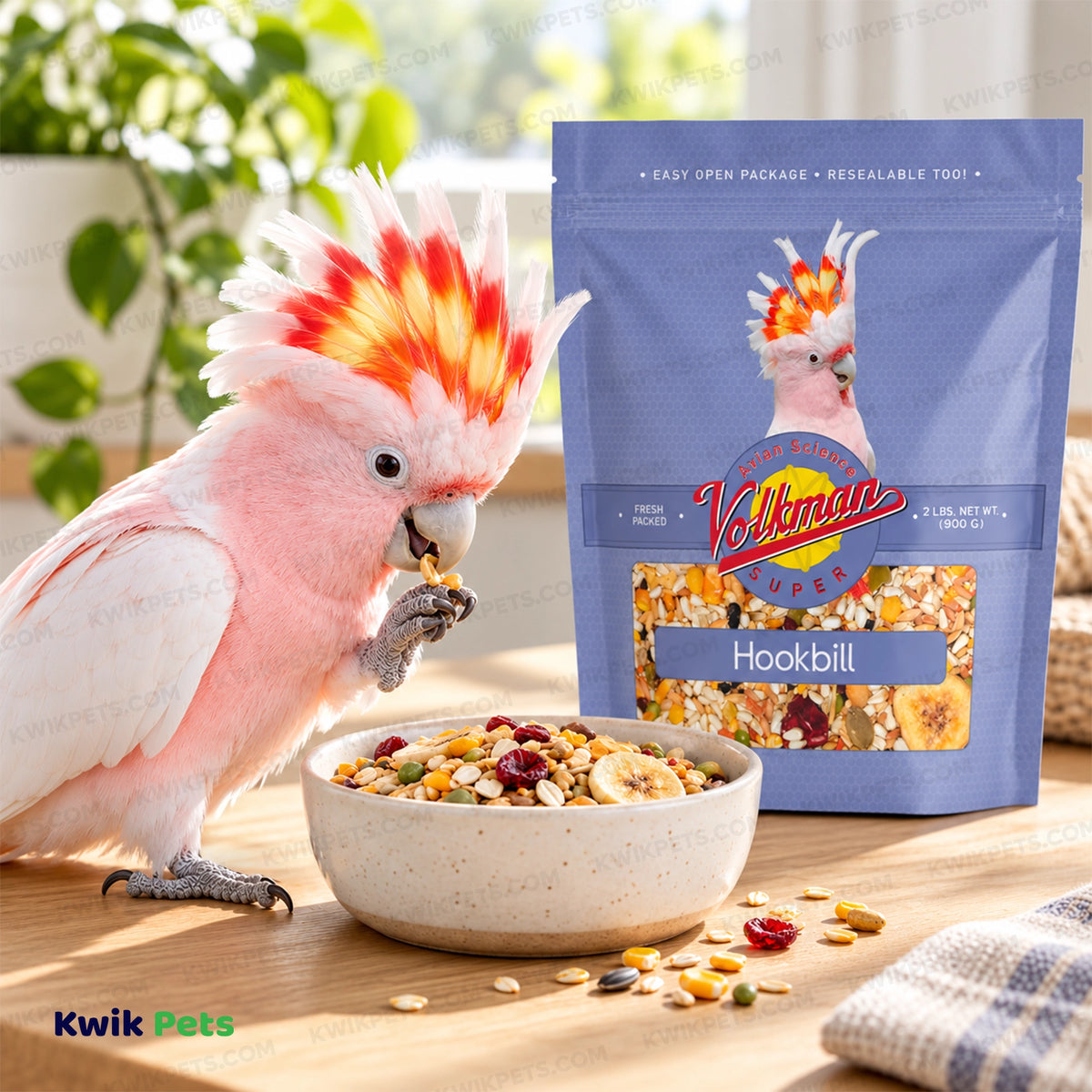 Lifestyle of Volkman Seed Company Avian Science Super Hookbill Bird Treat 2-lb