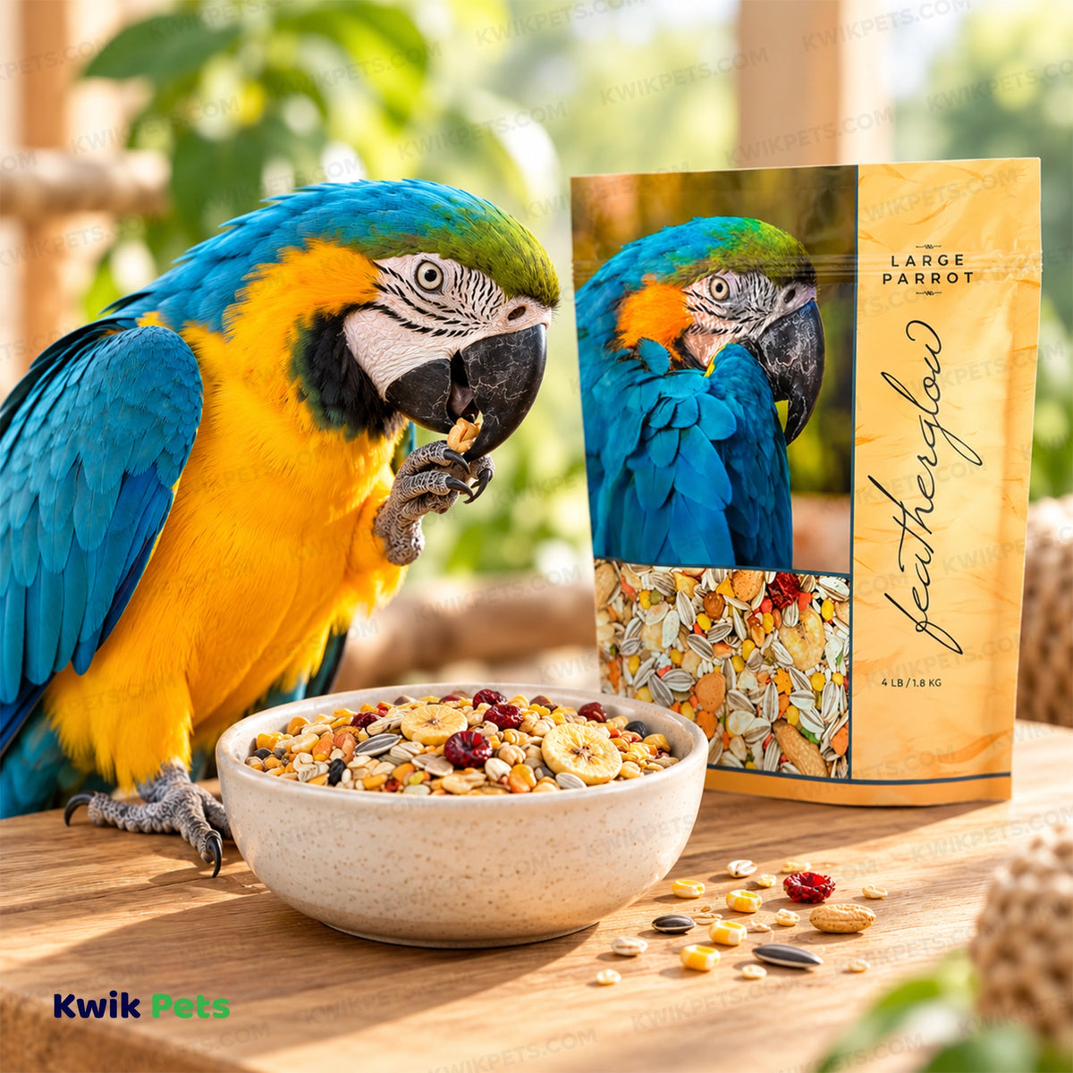Lifestyle of Volkman Seed Company Featherglow Large Parrot Treat 4-lb