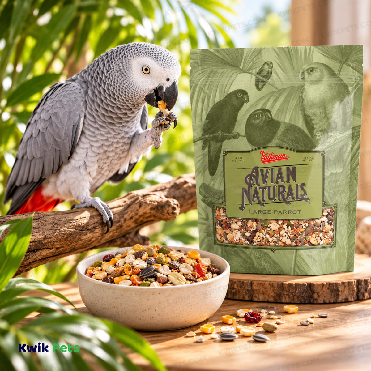 Lifestyle of Volkman Seed Company Avian Naturals Large Parrot Bird Food 4-lb