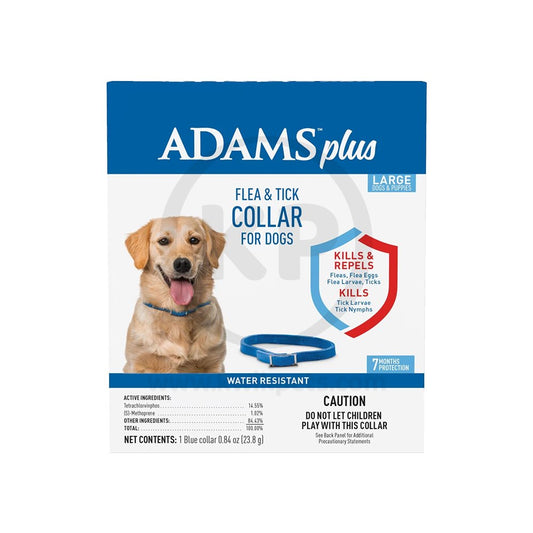 Adams Plus Flea & Tick Collar for Dogs, Large, Adams