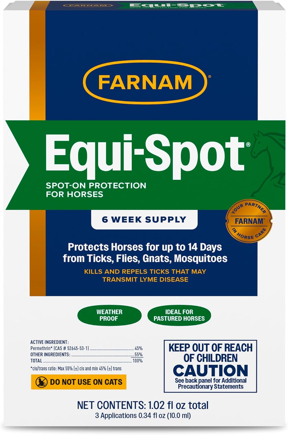 Farnam Equi-Spot Horse Spot-On Fly Control 6 Week Supply