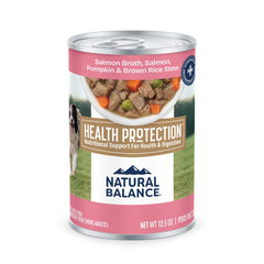 Natural Balance Health Protection Adult Wet Dog Food Salmon Broth, Salmon, Pumpkin & Brown Rice Stew 12.5-oz