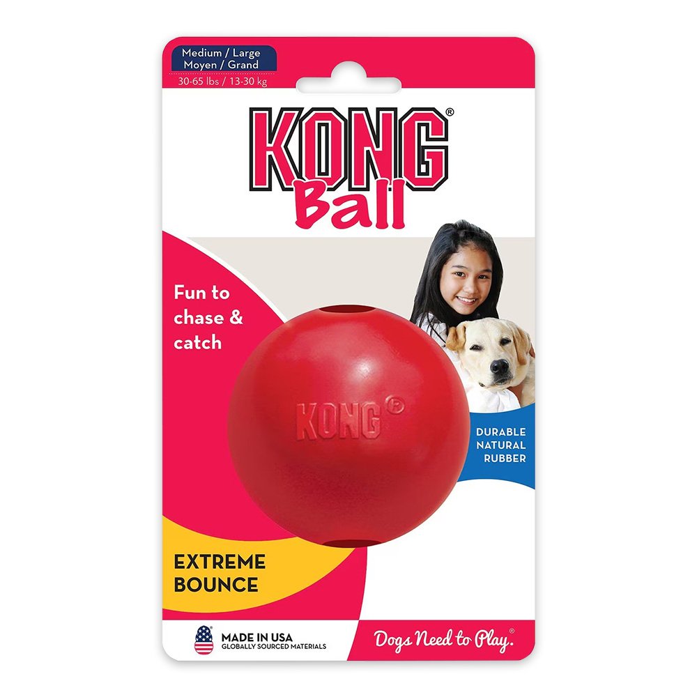 KONG Ball Dog Toy Red Medium/Large, Kwik Pets