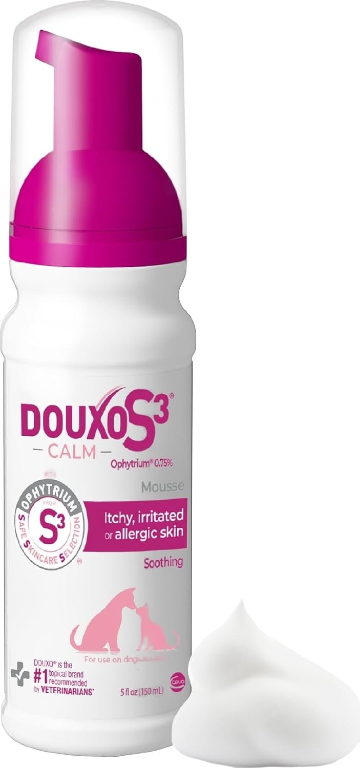 Ceva Douxo S3 CALM Soothing Itchy, Hydrated Skin Dog & Cat Mousse 5.1-oz
