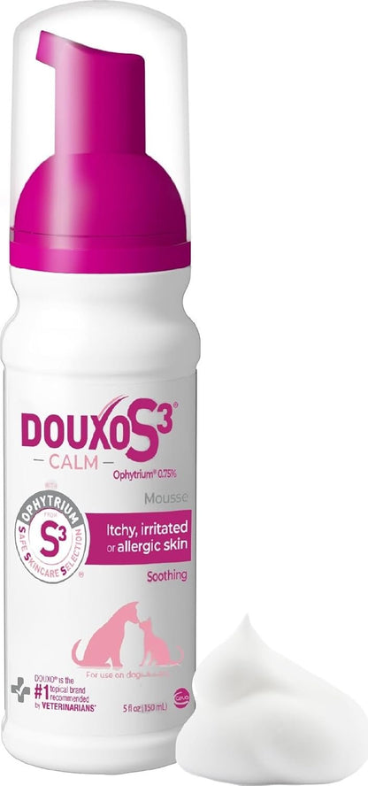 Ceva Douxo S3 CALM Soothing Itchy, Hydrated Skin Dog & Cat Mousse 5.1-oz