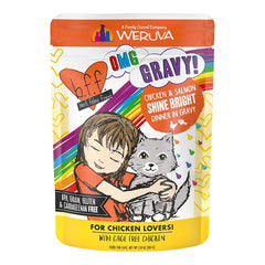 Weruva B.F.F. OMG Chicken & Salmon Shine Bright Dinner in Gravy Wet Cat Food Pouches 2.8-oz