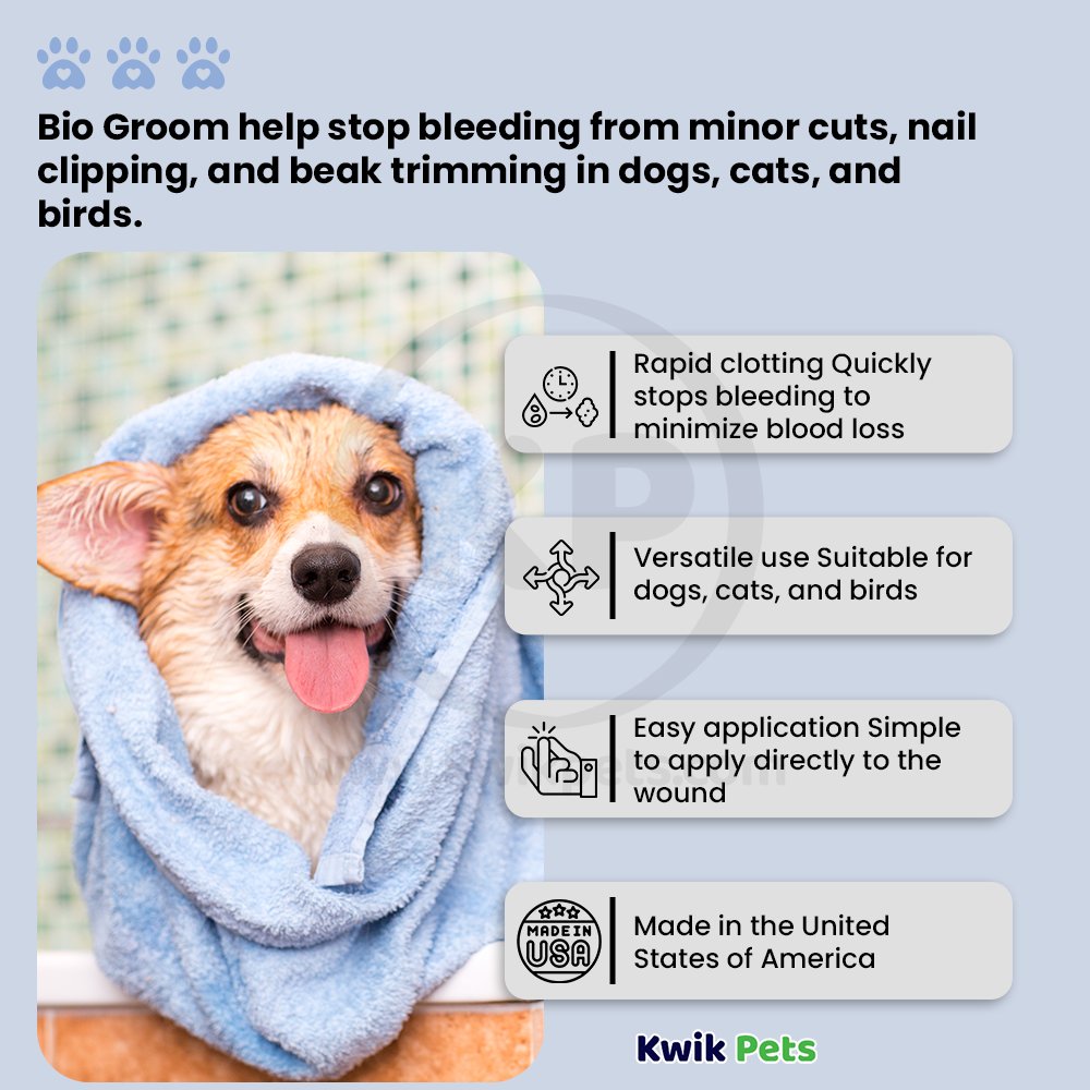 Features of Bio Groom Sure Clot Fast Acting Styptic Powder 0.5-oz