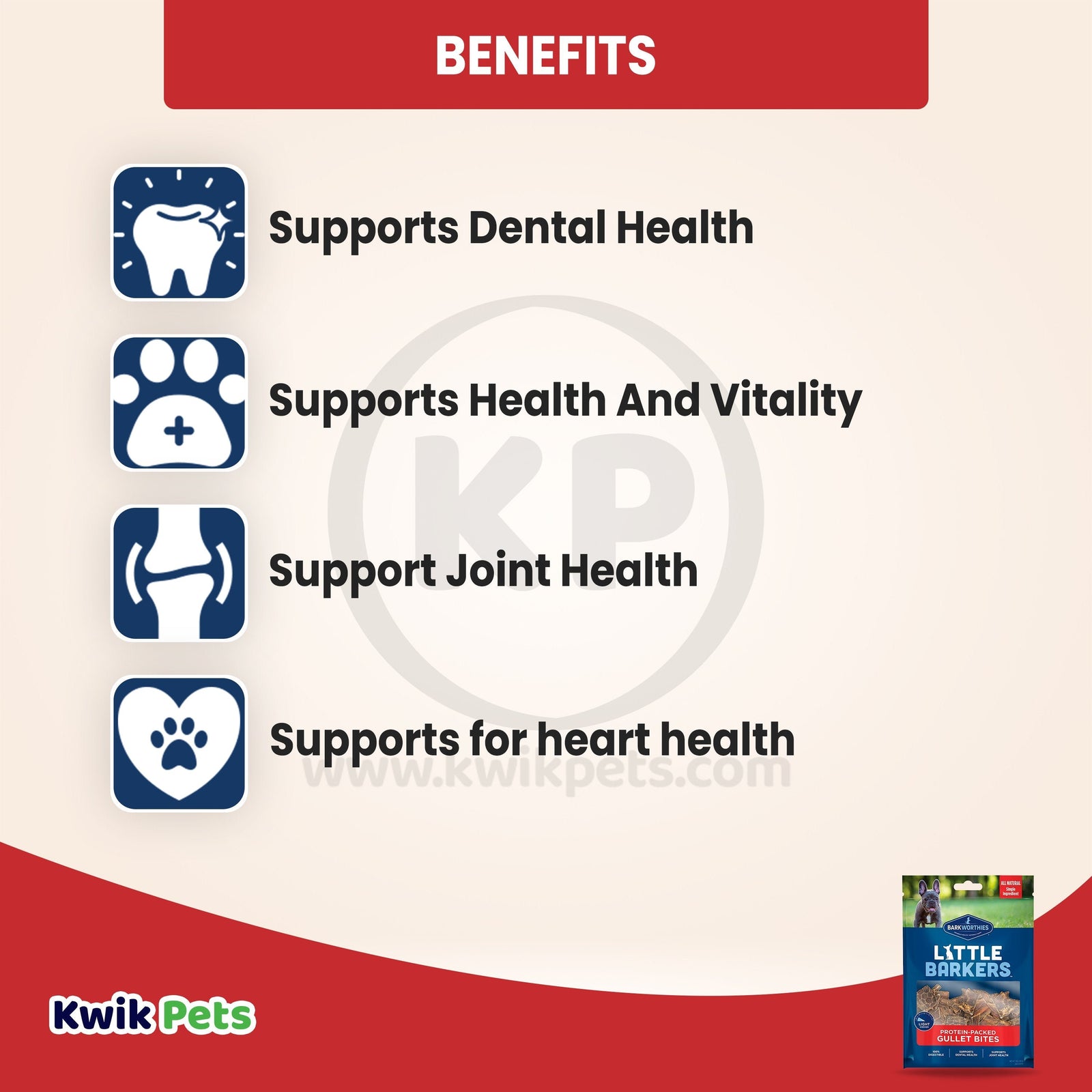 Benefits of Barkworthies Little Barkers Gullet Bites Dog Chews 5-oz