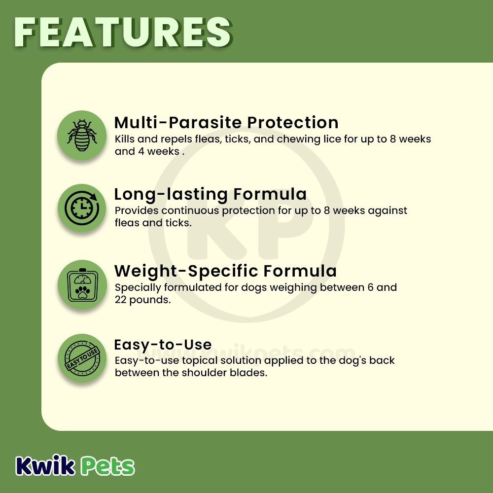 Features of Vetality Firstect Plus Flea & Tick for Dogs 3-Count 6-22 lb