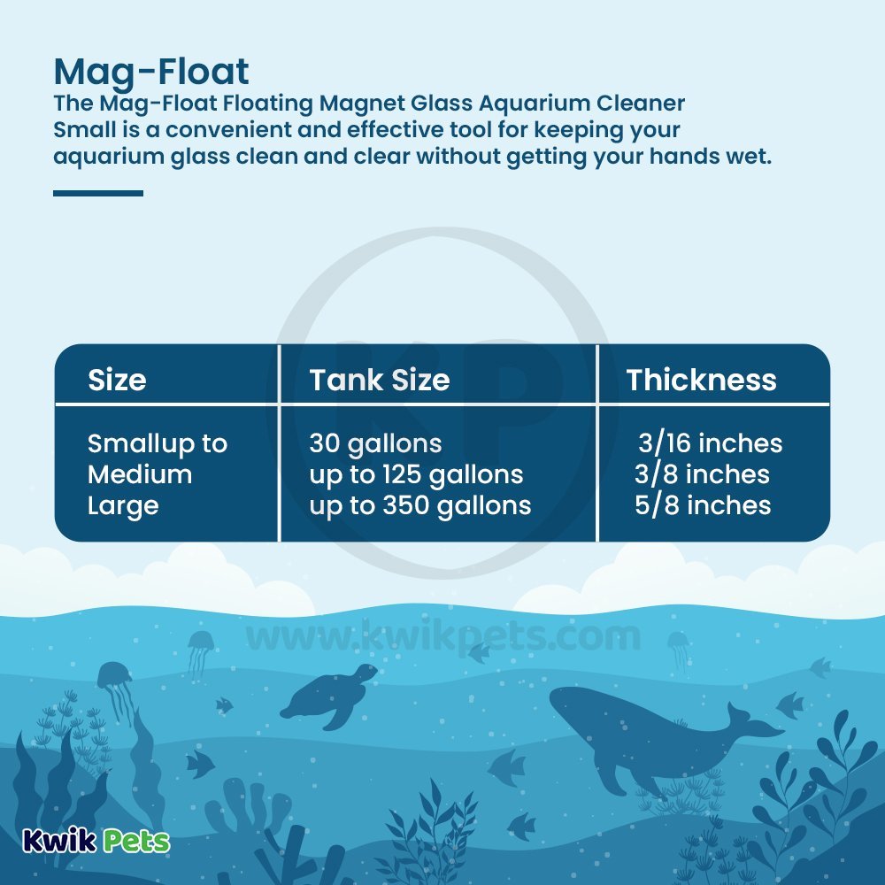 Mag-Float Floating Magnet Glass Aquarium Cleaner Small, Kwik Pets