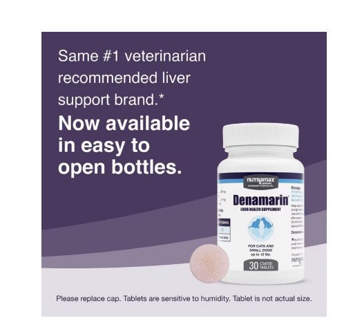 Nutramax Laboratories Denamarin Liver Health Supplement Tablets for Cats and Small Dogs 30 Count