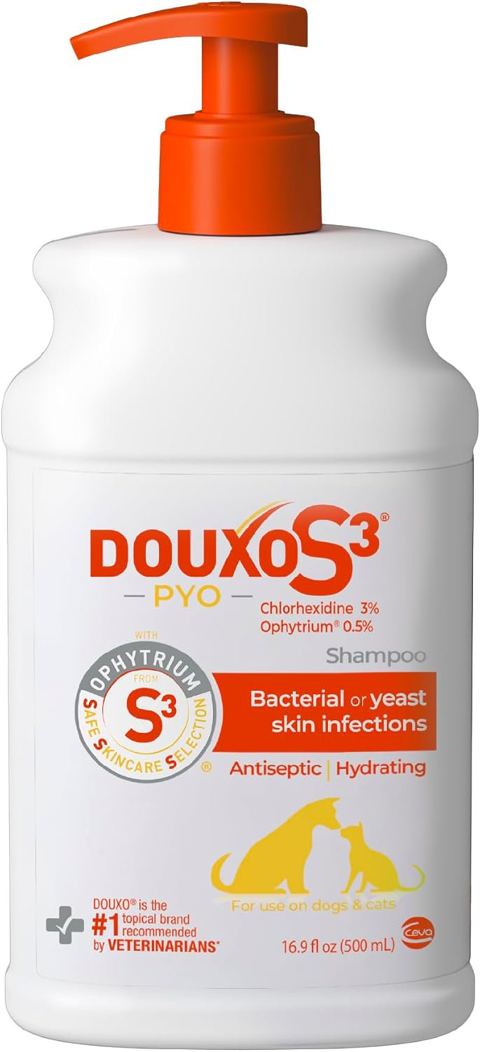 Ceva Douxo S3 PYO Bacterial & Yeast Infection Dog & Cat Shampoo 16.9-oz, Kwik Pets
