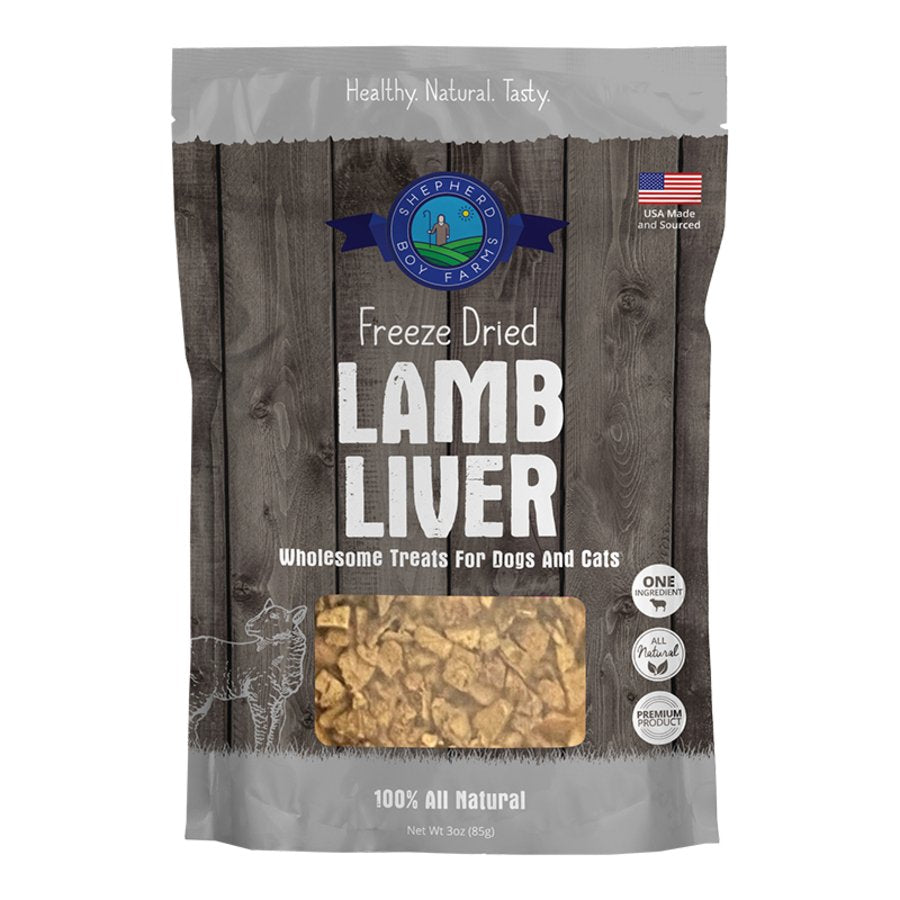 Shepherd Boy Farms Lamb Liver Freeze Dried Dog & Cat Treats 3-oz, Kwik Pets
