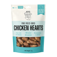 Koira Freeze-Dried Chicken Hearts Dog Treats 1-lb