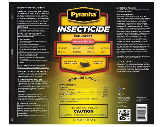 Pyranha Aerosol Horse Insecticide Fly Spray 15-oz