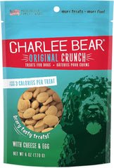 Charlee Bear Original Crunch Dog Treats Cheese & Egg 6-oz