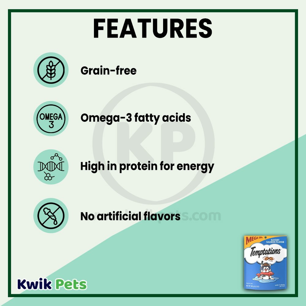 Features - Temptations Classics Cat Treats Savory Salmon 6.3-oz