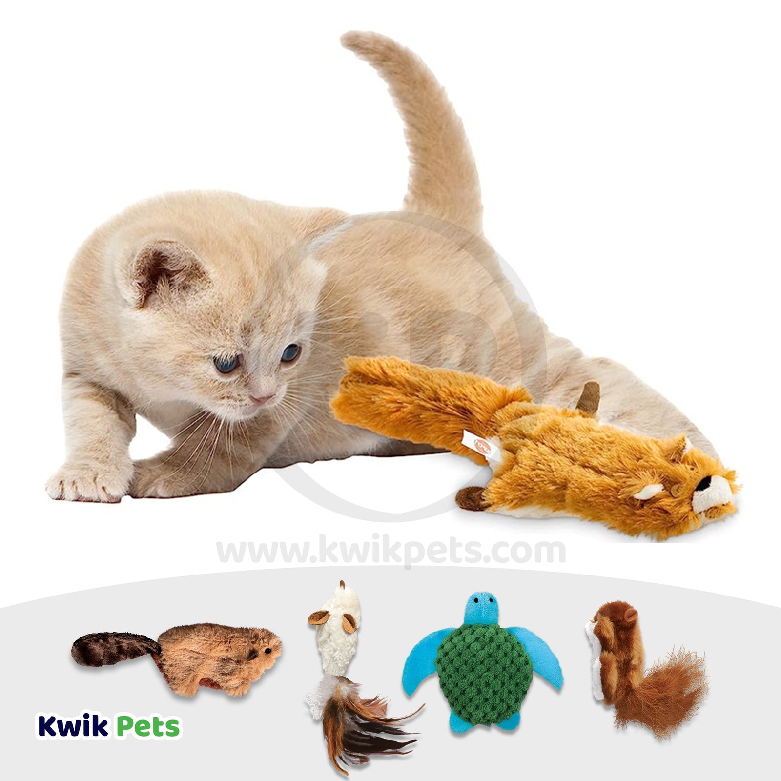 Cat - KONG Refillable Feather Mouse Catnip Cat Toy White One Size