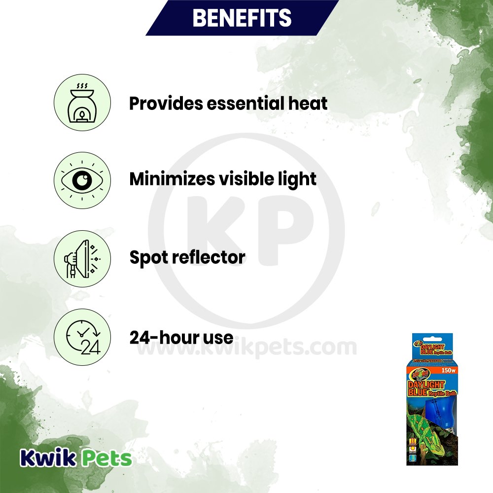 Zoo Med Daylight Blue Reptile Bulb 150W, Kwik Pets