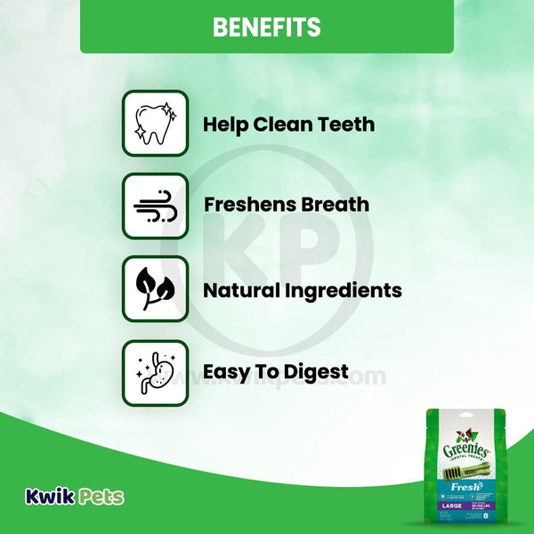 Greenies Dog Dental Treats Fresh, 12 oz, 8 ct, Large, Greenies
