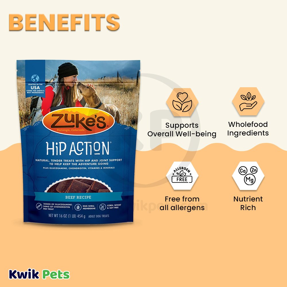 Zuke's Dog Hip Action Beef 1lb, Zuke's