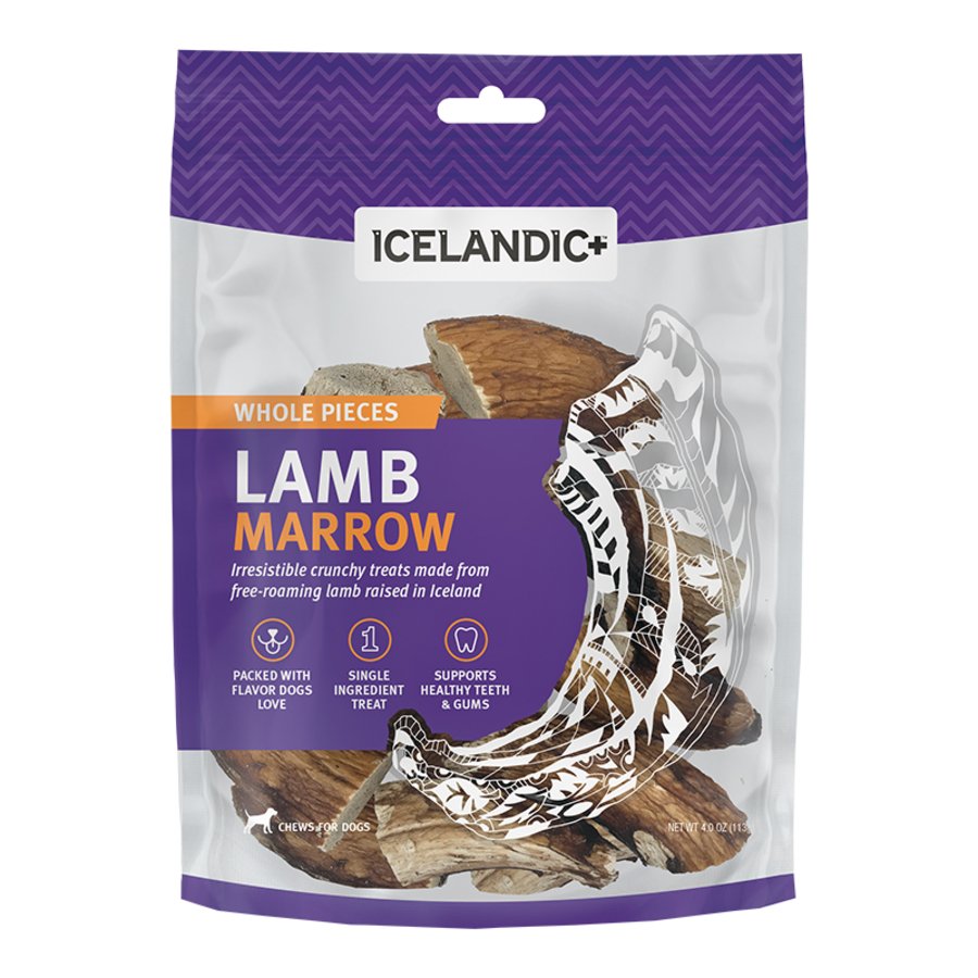 Icelandic+ Lamb Marrow Whole Pieces Crunchy Dog Treats 4-oz, Kwik Pets