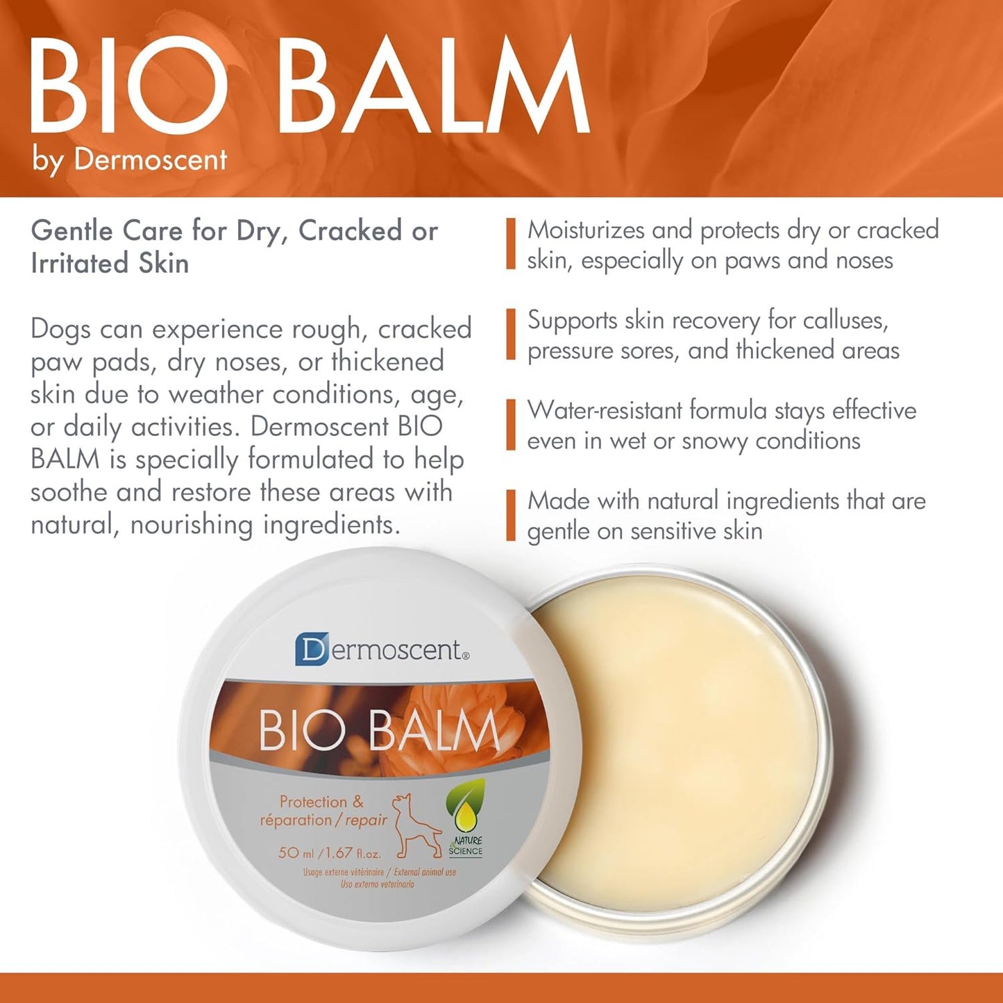 Dermoscent Bio Balm Skin & Paw Soother For Dogs 1.67-oz