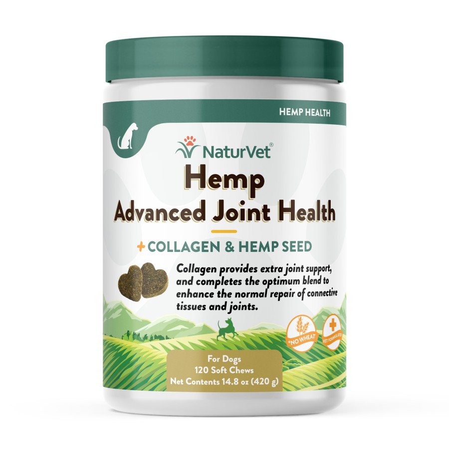 NaturVet Hemp Advanced Joint Health Dog Soft Chews 120 Count 14.8-oz