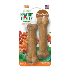 Nylabone Healthy Edibles All-Natural Long Lasting Chew Treats Bacon XS/Petite - Up To 15 lbs 2 Count