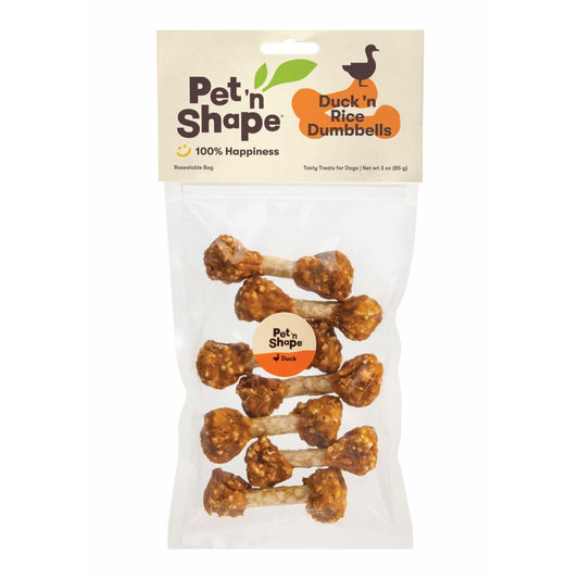 Pet 'N Shape Duck 'n Rice Dumbbells Dog Treats, 3-oz, Pet 'N Shape