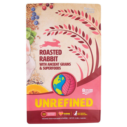 Earthborn Holistic Unrefined Dry Dog Food Roasted Rabbit, 4-lb, Earthborn