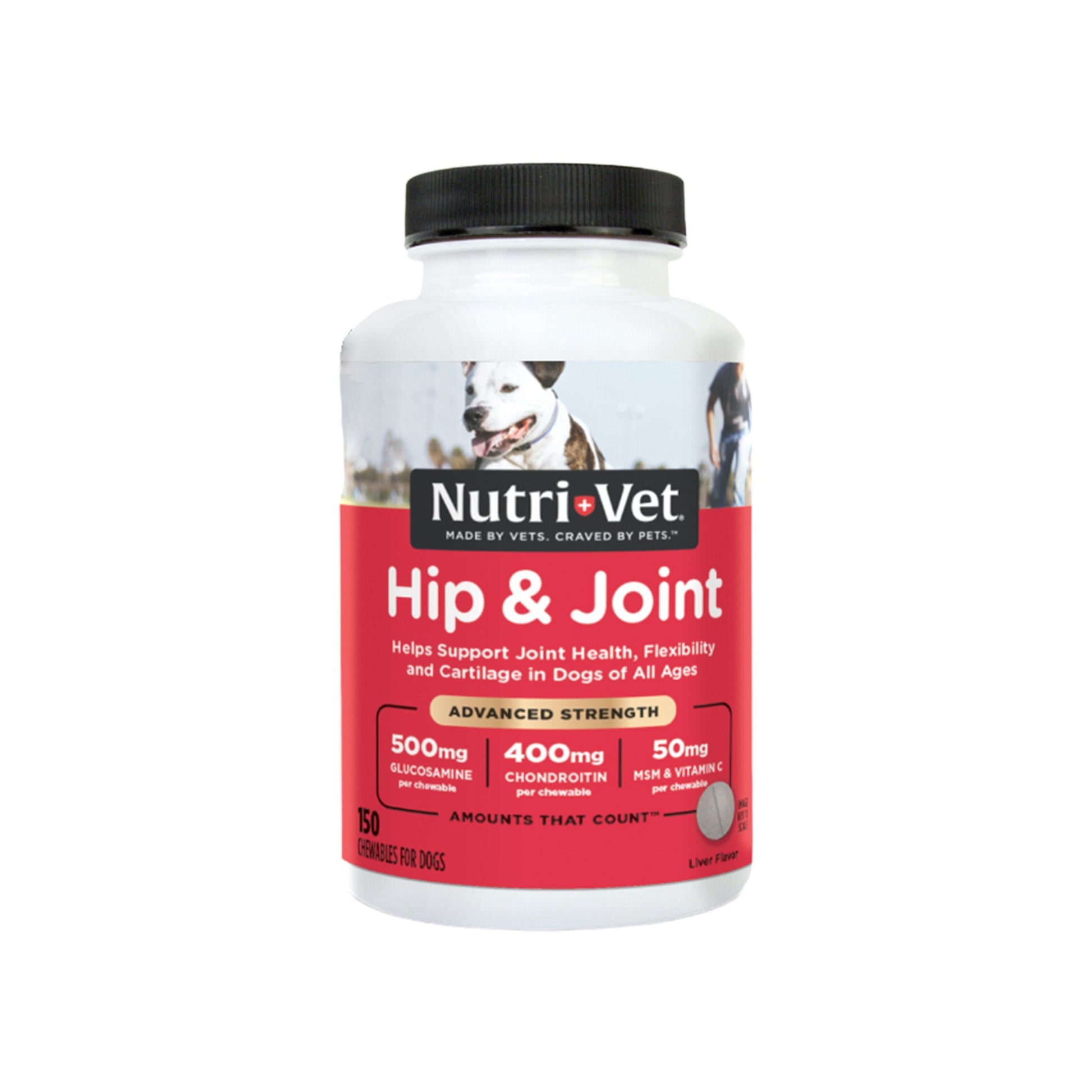 Nutri-Vet Hip & Joint Advanced Strength Chewables for Dogs Liver 150 Count