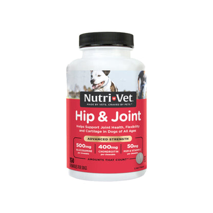 Nutri-Vet Hip & Joint Advanced Strength Chewables for Dogs Liver 150 Count