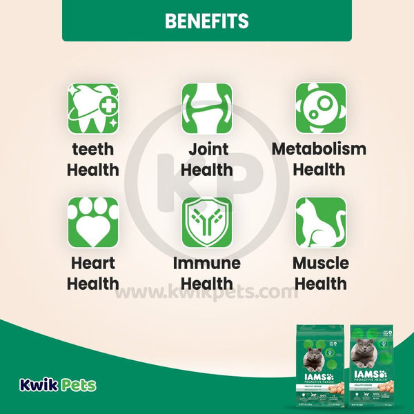 Benefits of IAMS Proactive Health Senior Dry Cat Food Chicken 7-lb