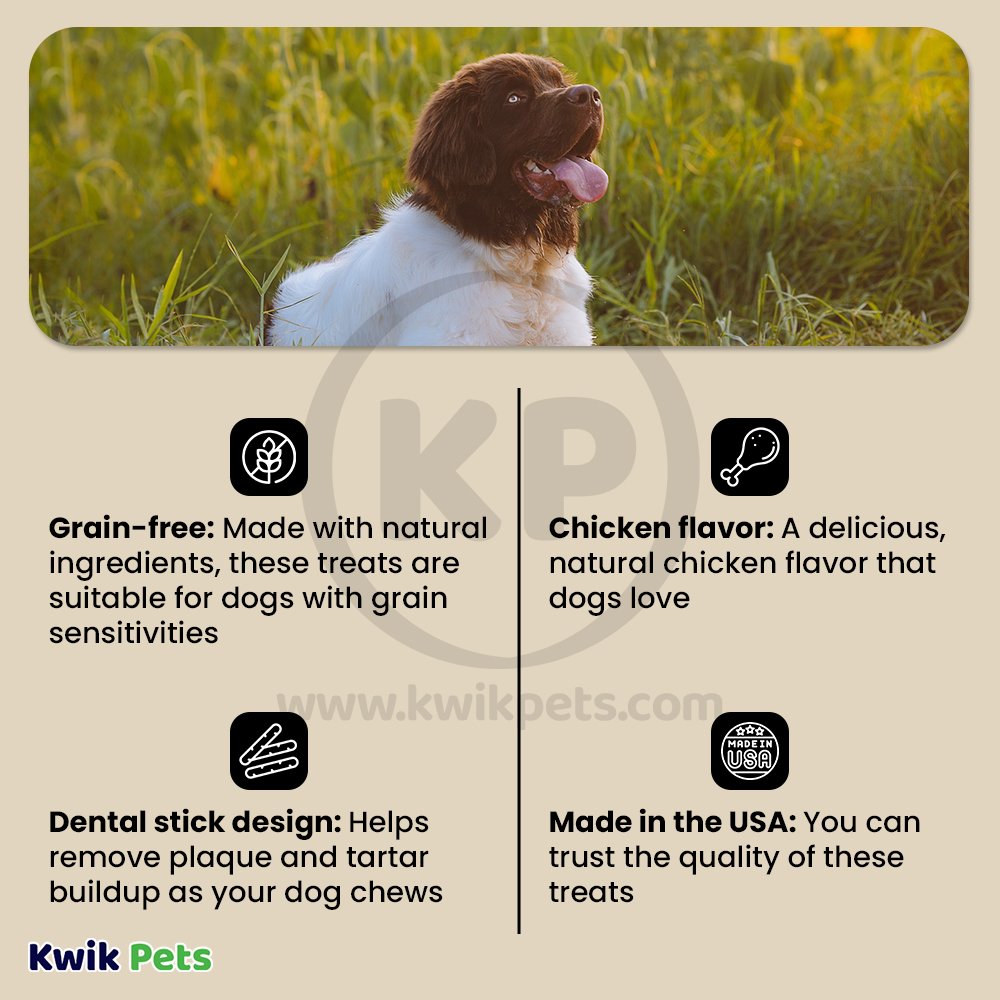 Features ofGet Naked Weight Management Grain-Free Dental Stick Chicken Dog Treats Small 6.2-oz