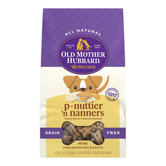 Old Mother Hubbard by Wellness Classic P-Nuttier 'N Nanners Grain-Free Mini Oven-Baked Biscuits Dog Treats 16-oz