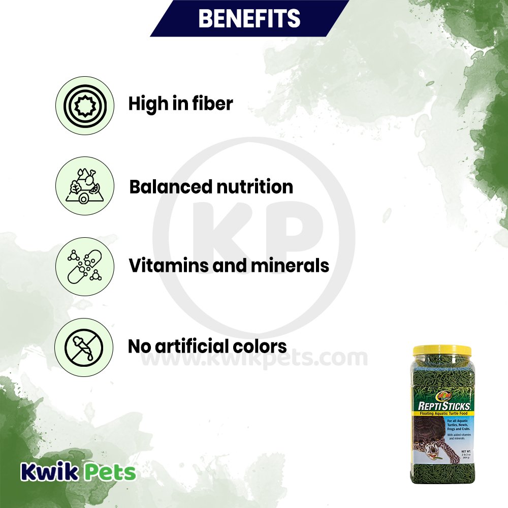Zoo Med Reptisticks Floating Aquatic Turtle Dry Food Benefits