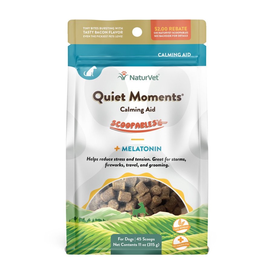 NaturVet Quiet Moments Calming Scoopables Powder for Dogs 45 Count 11-oz