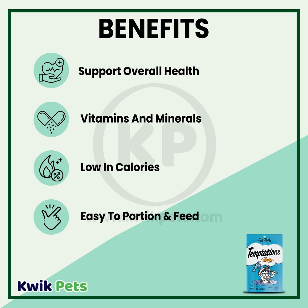 Benefits - Temptations Classics Crunchy & Soft Adult Cat Treats Tempting Tuna 3-oz