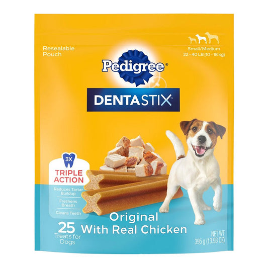 Pedigree DENTASTIX Dog Dental Treat Original w/Real Chicken, 25 ct