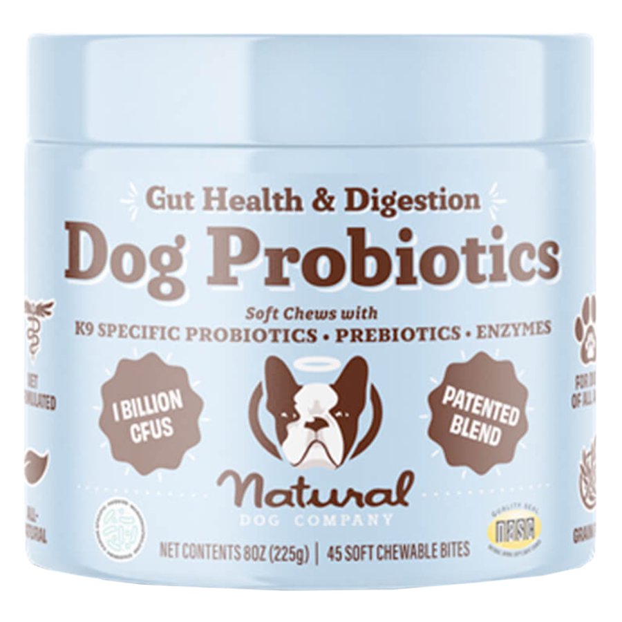 Natural Dog Company Dog Probiotic Soft Chews Supplement 45 Count