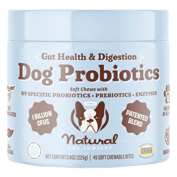 Natural Dog Company Dog Probiotic Soft Chews Supplement 45 Count
