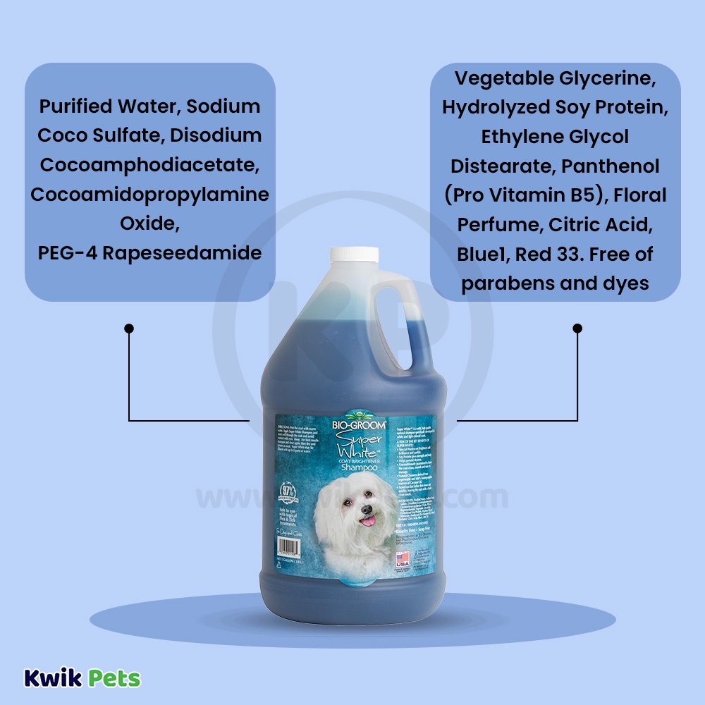 Bio-Groom Super White Shampoo 1 gal, Kwik Pets